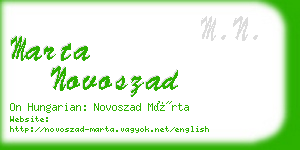 marta novoszad business card